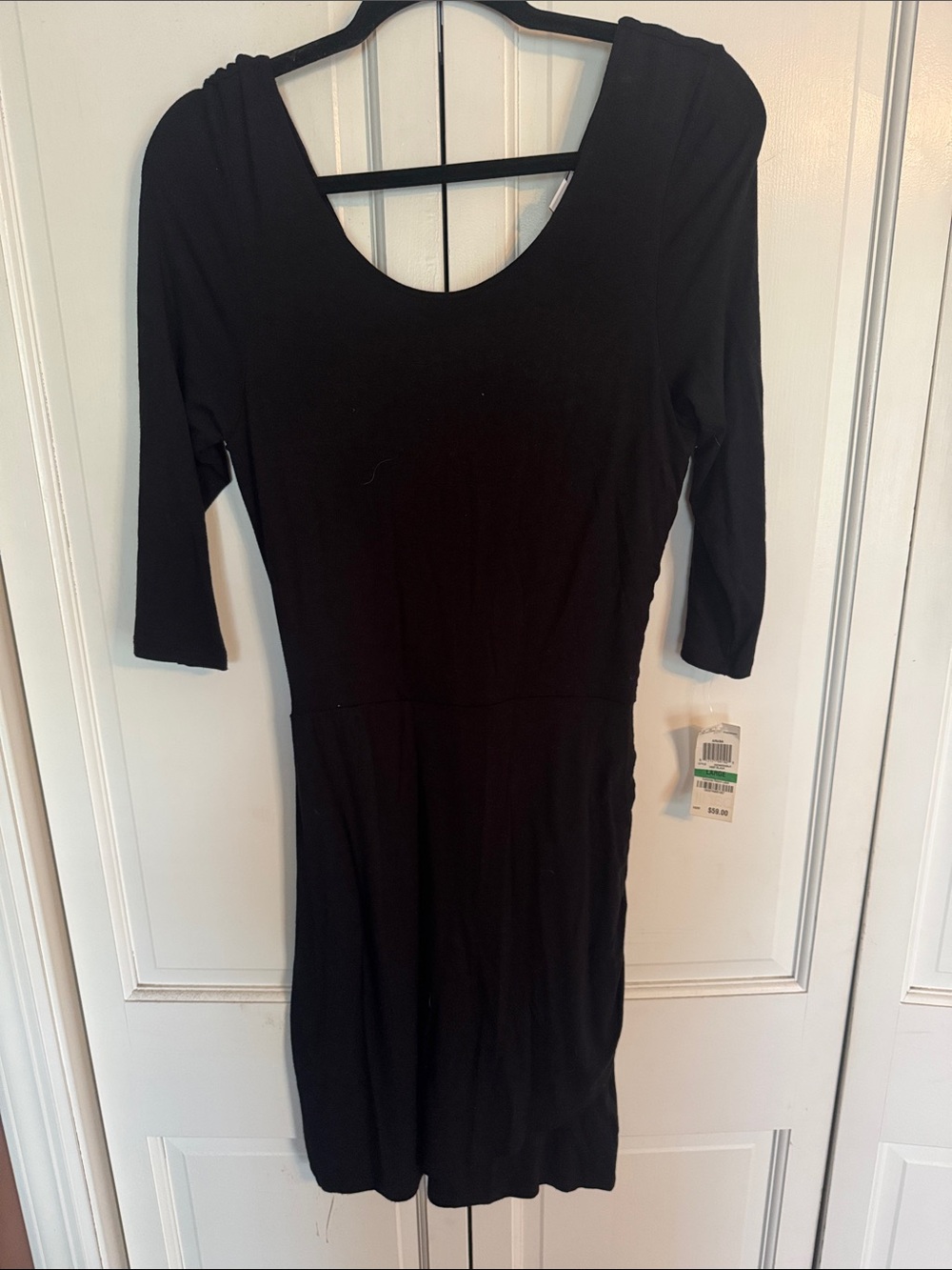Women's Black Scoop Neck Stretch Dress